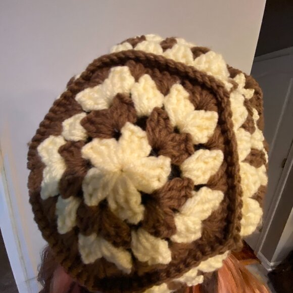Crochet Bucket hat Yellow and brown - Picture 3 of 7